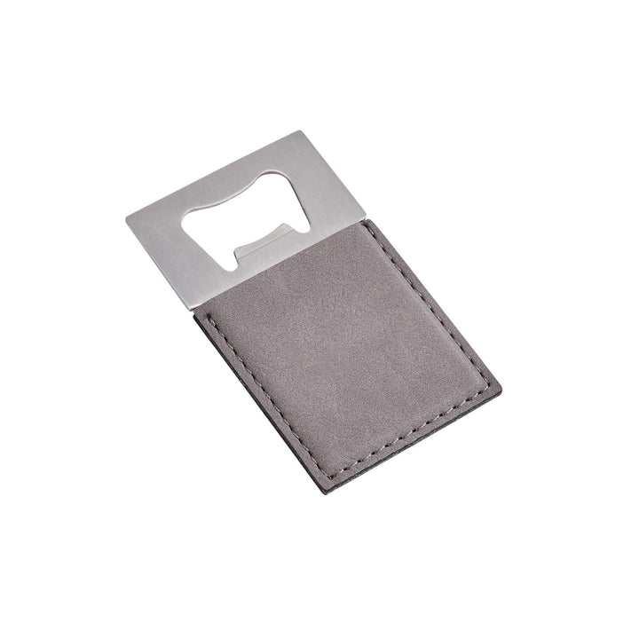 Grey Leatherette Bottle Opener