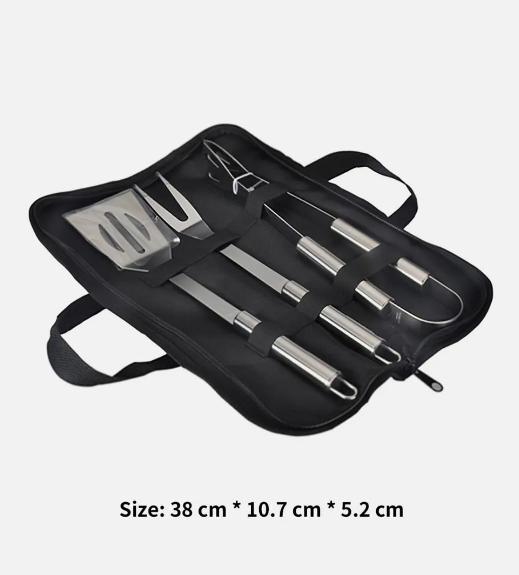 3 PCS Stainless Steel BBQ Grill Utensils Set