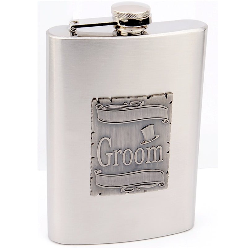 8oz Wedding Flask for Groom