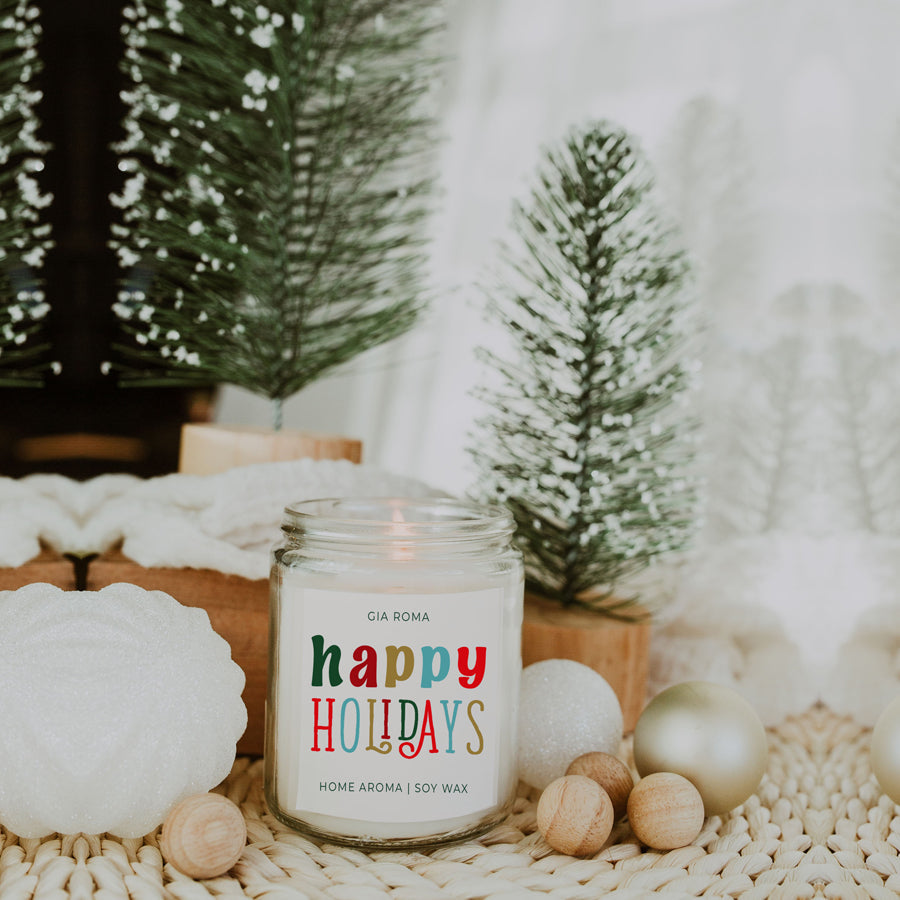 Happy Holiday Candle