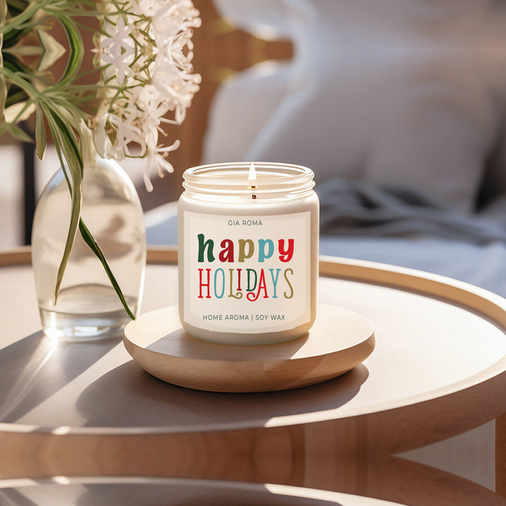 Happy Holiday Candle