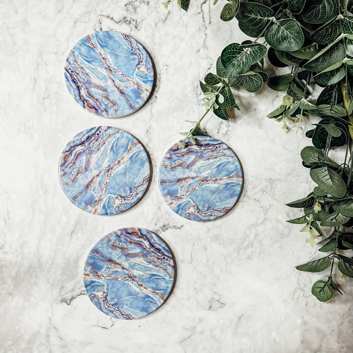 Marble Blue Coasters