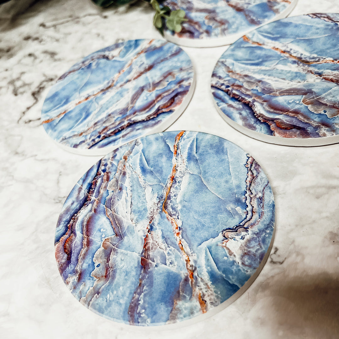 Marble Blue Coasters