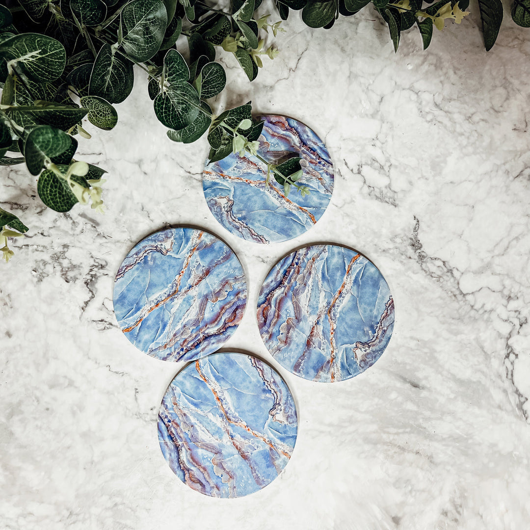 Marble Blue Coasters