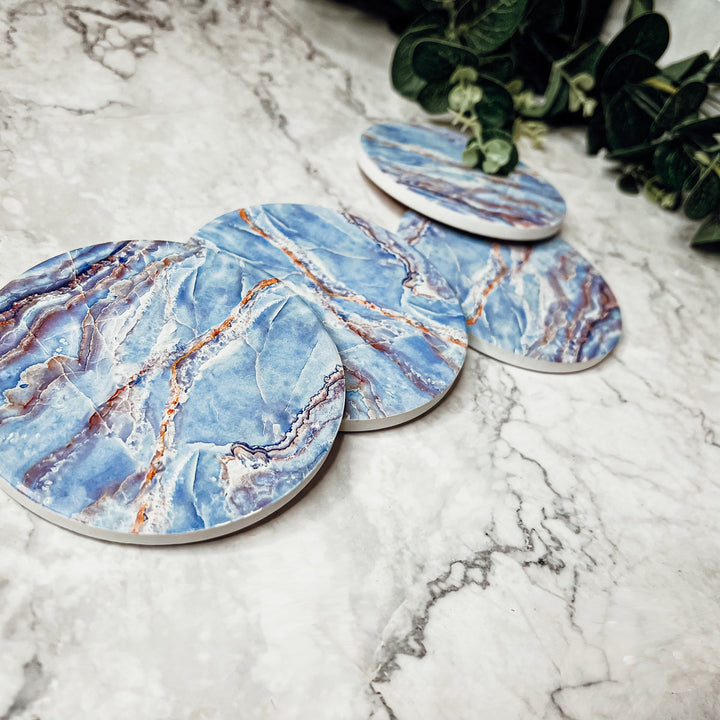 Marble Blue Coasters