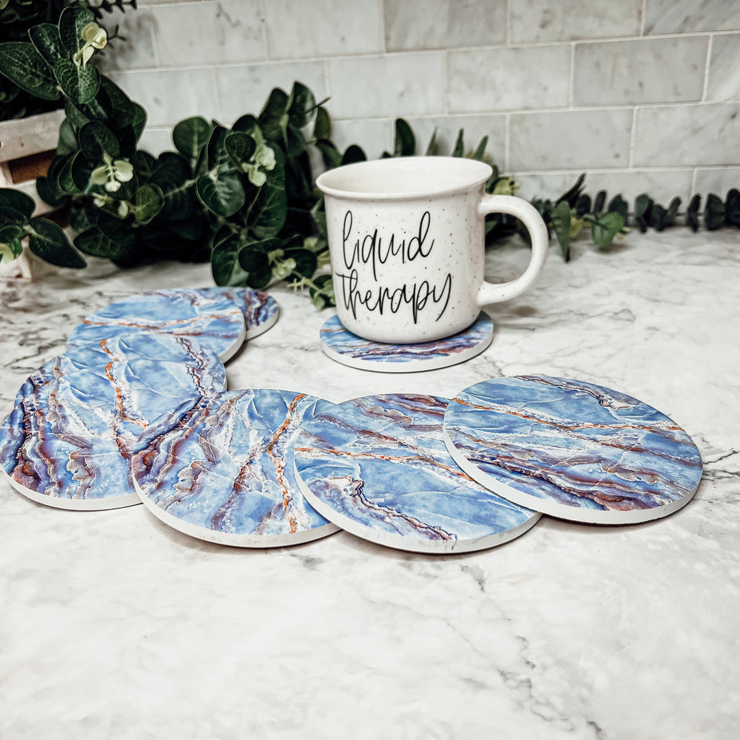 Marble Blue Coasters