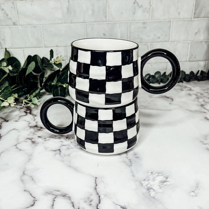 BW Checkered Mug