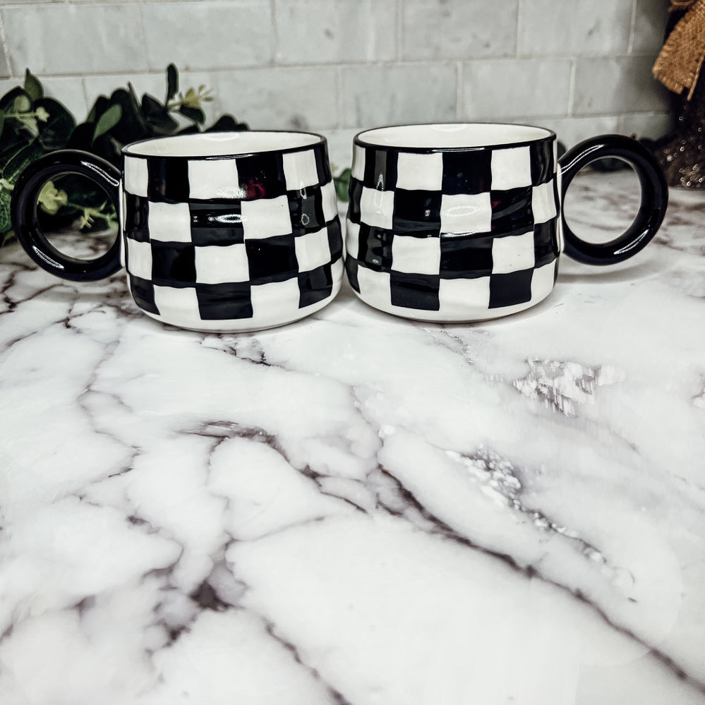 BW Checkered Mug