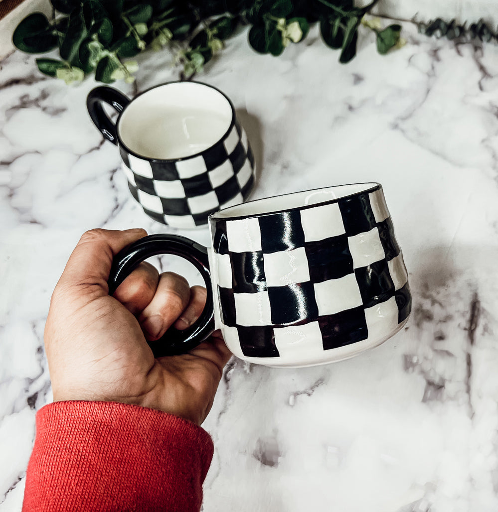 BW Checkered Mug