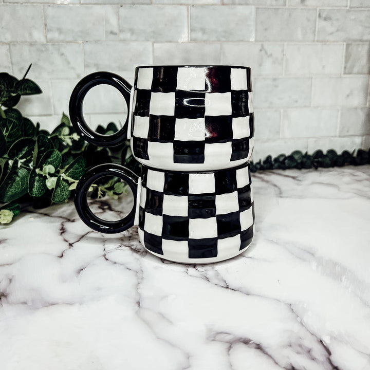 BW Checkered Mug