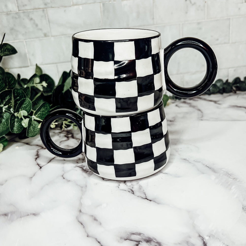 BW Checkered Mug