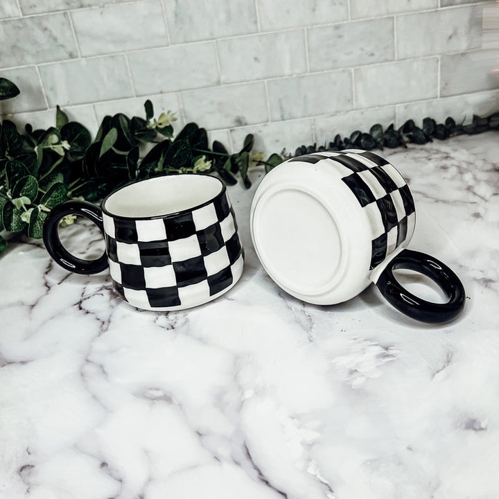 BW Checkered Mug