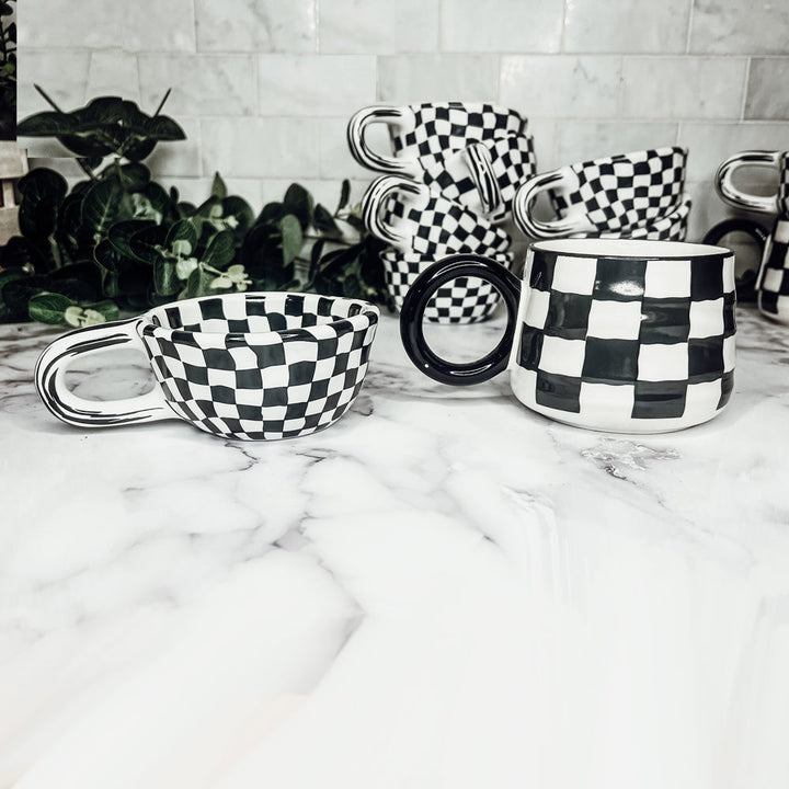 BW Checkered Mug