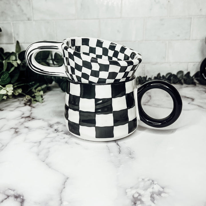 BW Checkered Mug