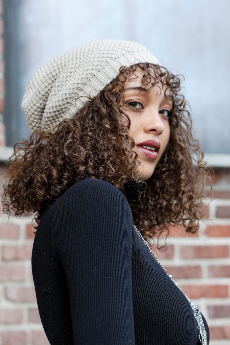 Slouch Waffle Knit Beanie