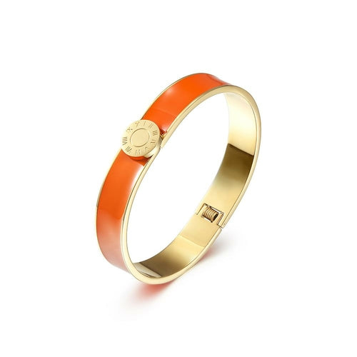 Roman Numerals Enamel Bangle