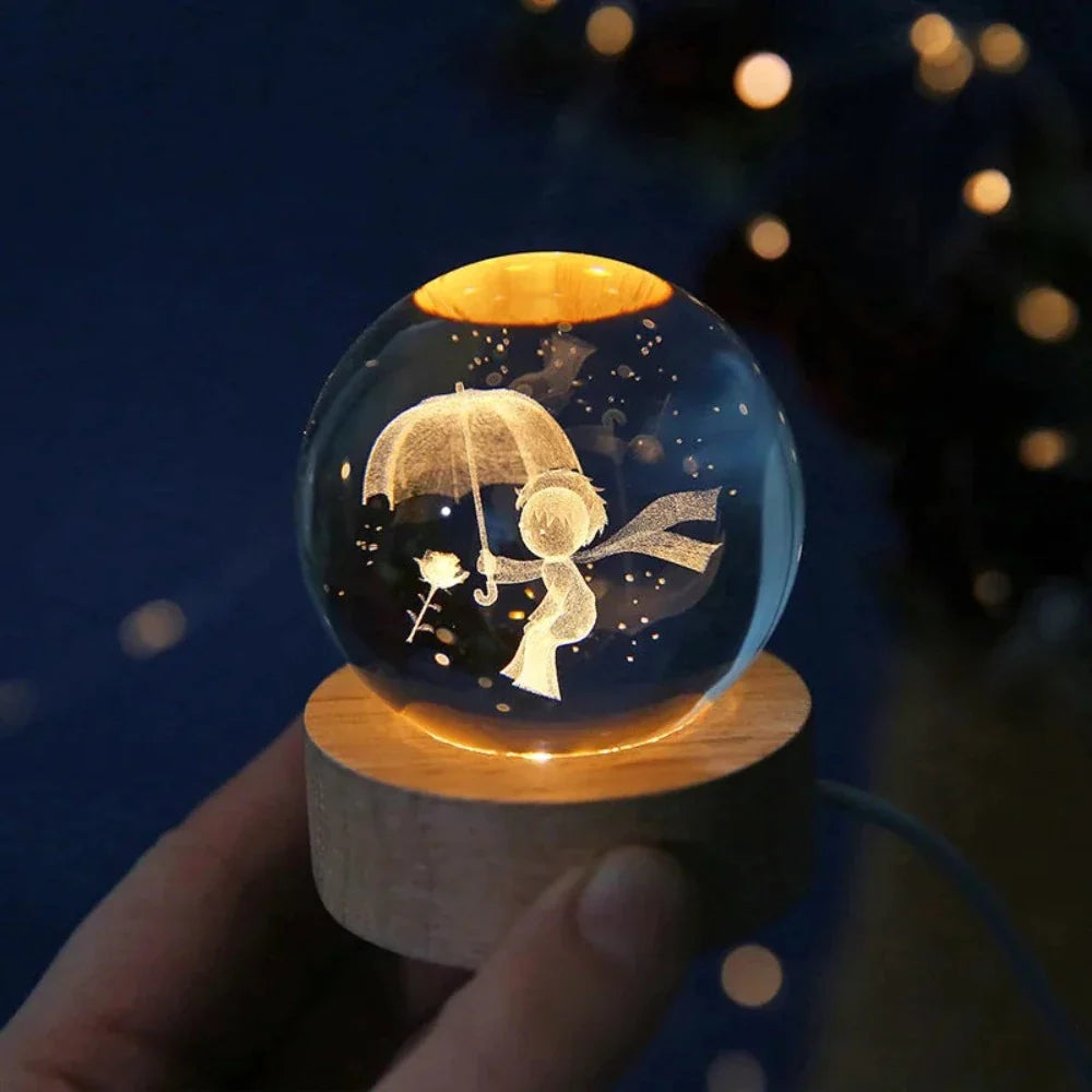 3D Laser Engraved Crystal Ball