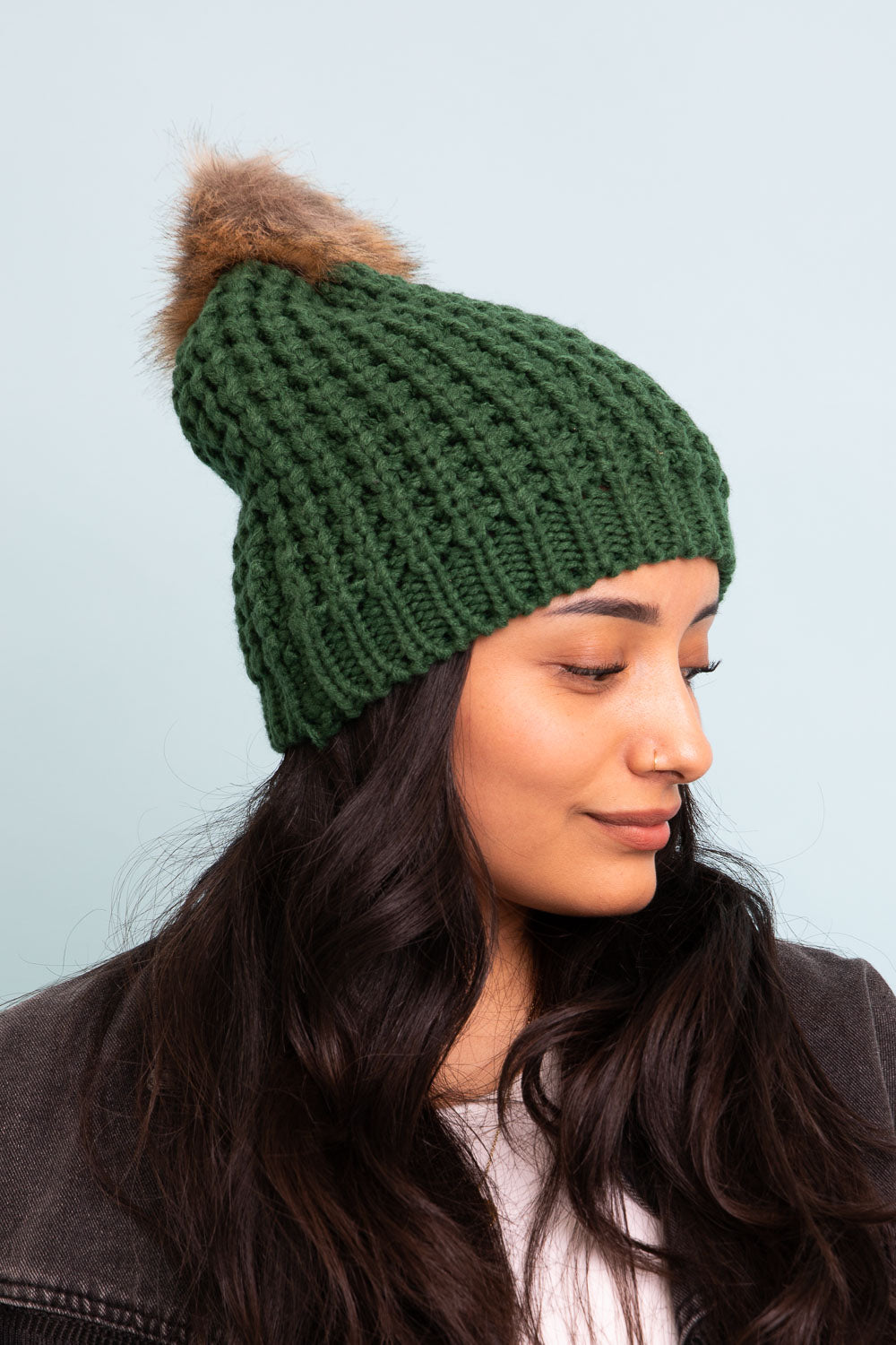 Cute Textured Pom Beanie