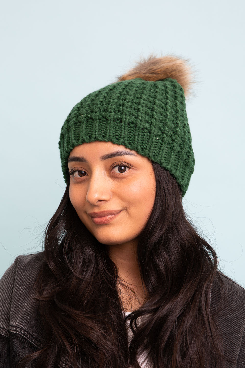 Cute Textured Pom Beanie