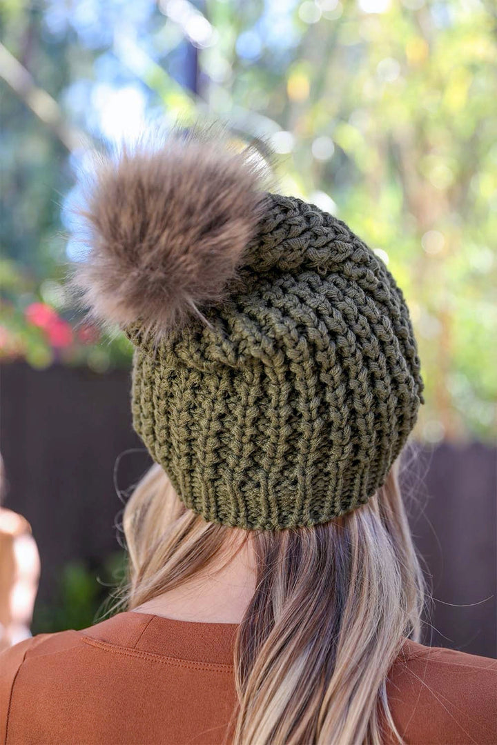 Cute Textured Pom Beanie