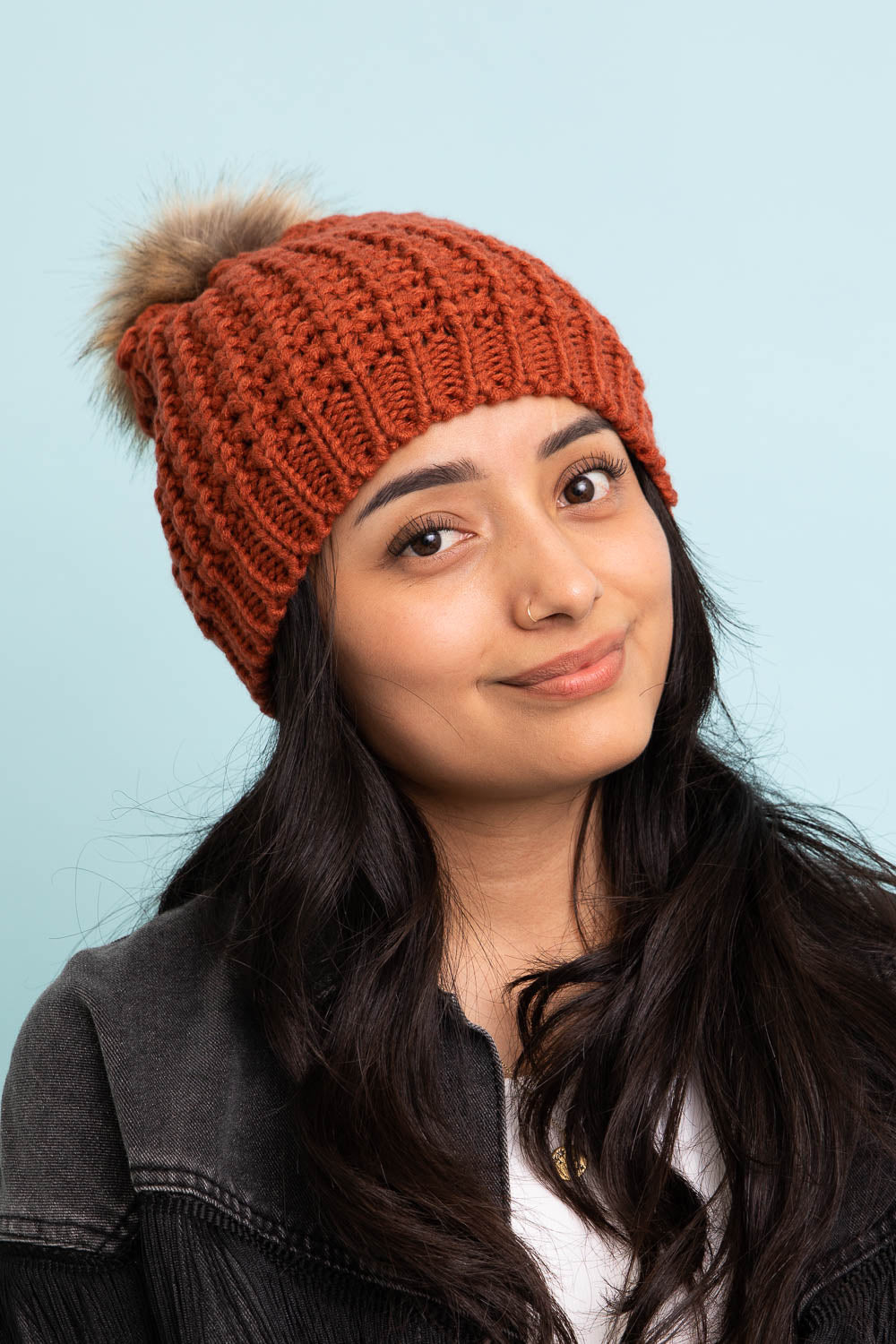 Cute Textured Pom Beanie