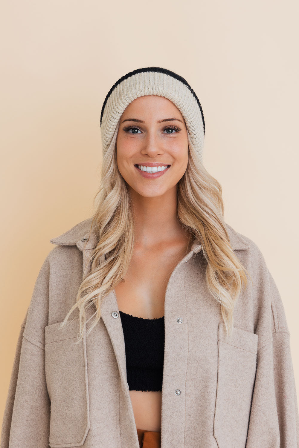 Essential Harmony Two-Tone Knit Beanie