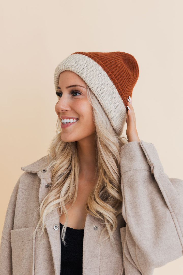 Essential Harmony Two-Tone Knit Beanie