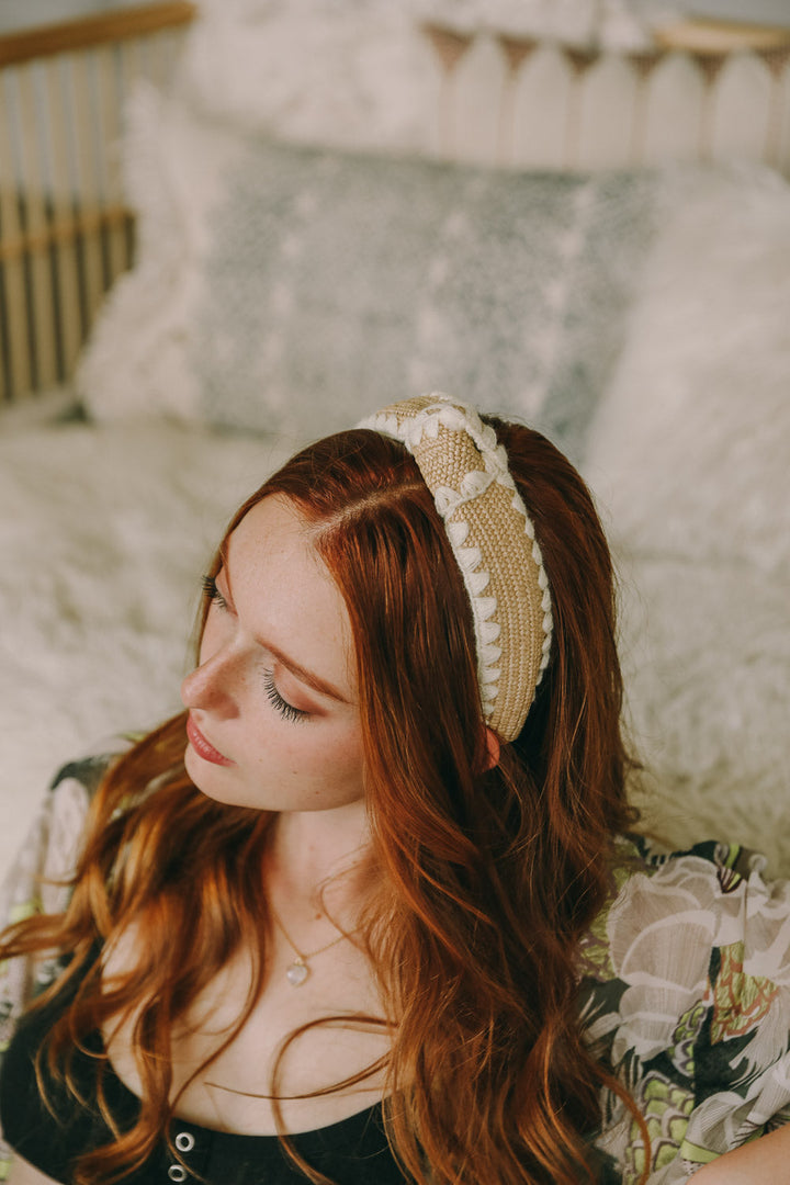 Top Knot Checker Crochet Headband