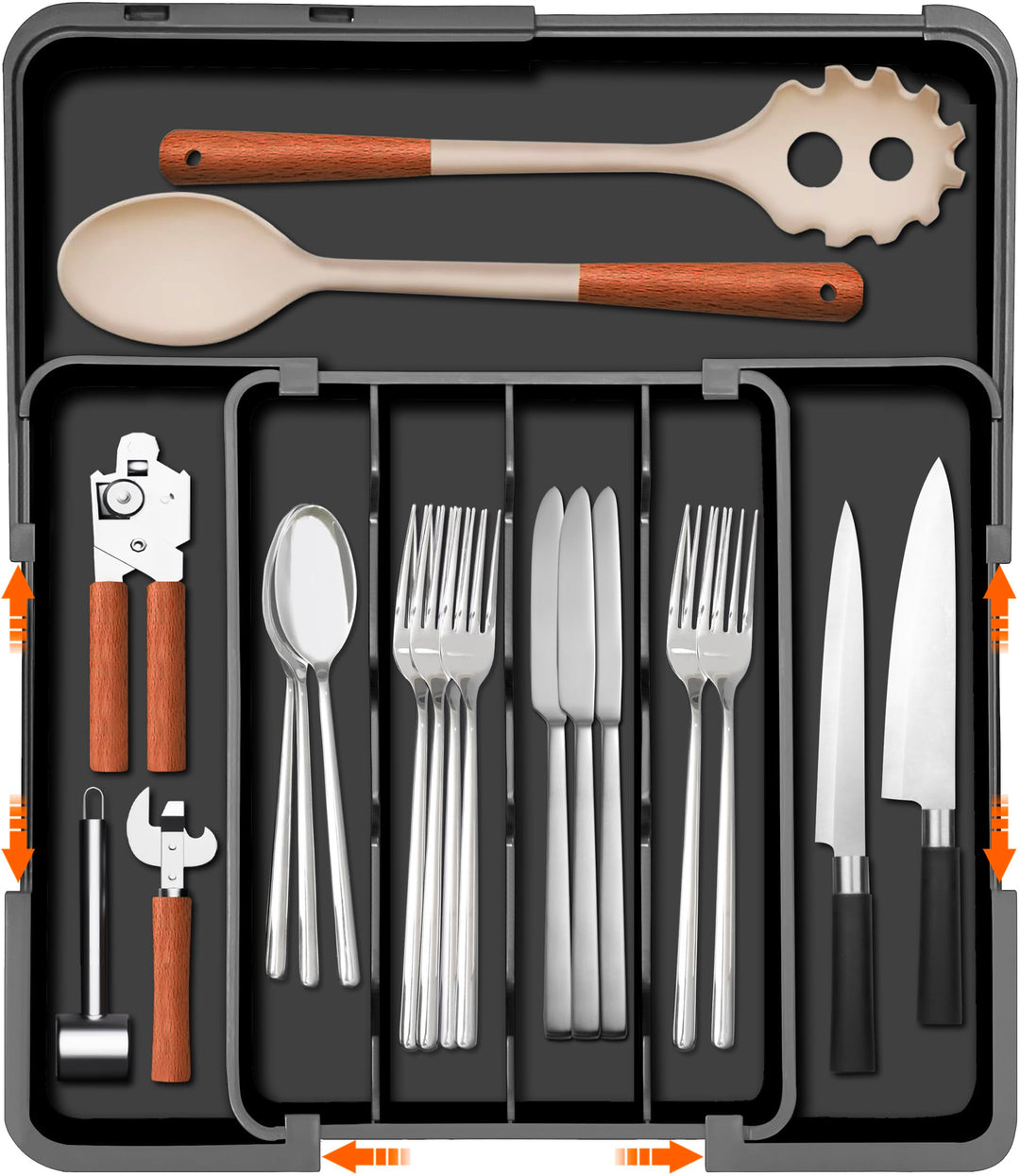 Deluxe Adjustable Kitchen Drawer Organizer
