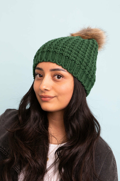 Cute Textured Pom Beanie