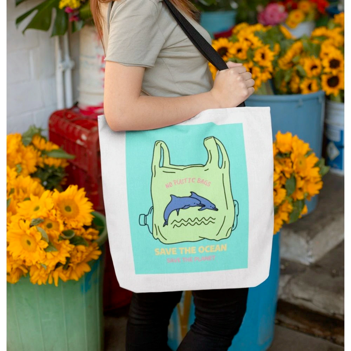 Save Earth Dolphins Edition Shopper Tote Bag - Medium