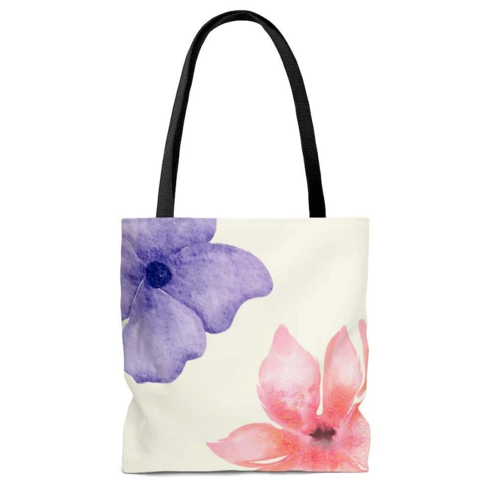 Fresh Floral Print Beach Shopper Tote Bag - Medium