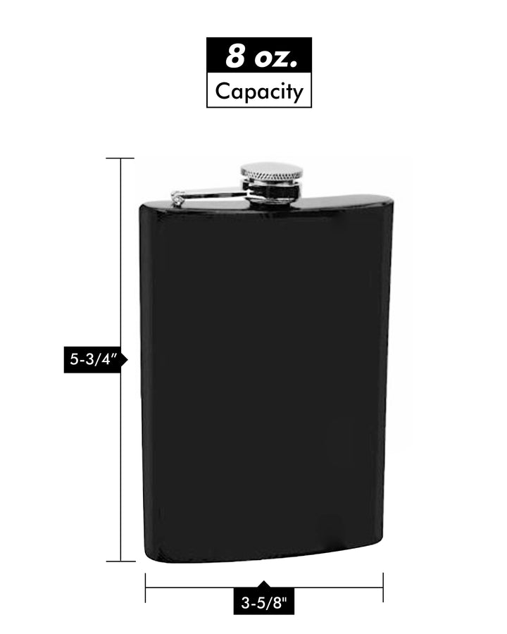 Black Powder Coated Flask 8oz