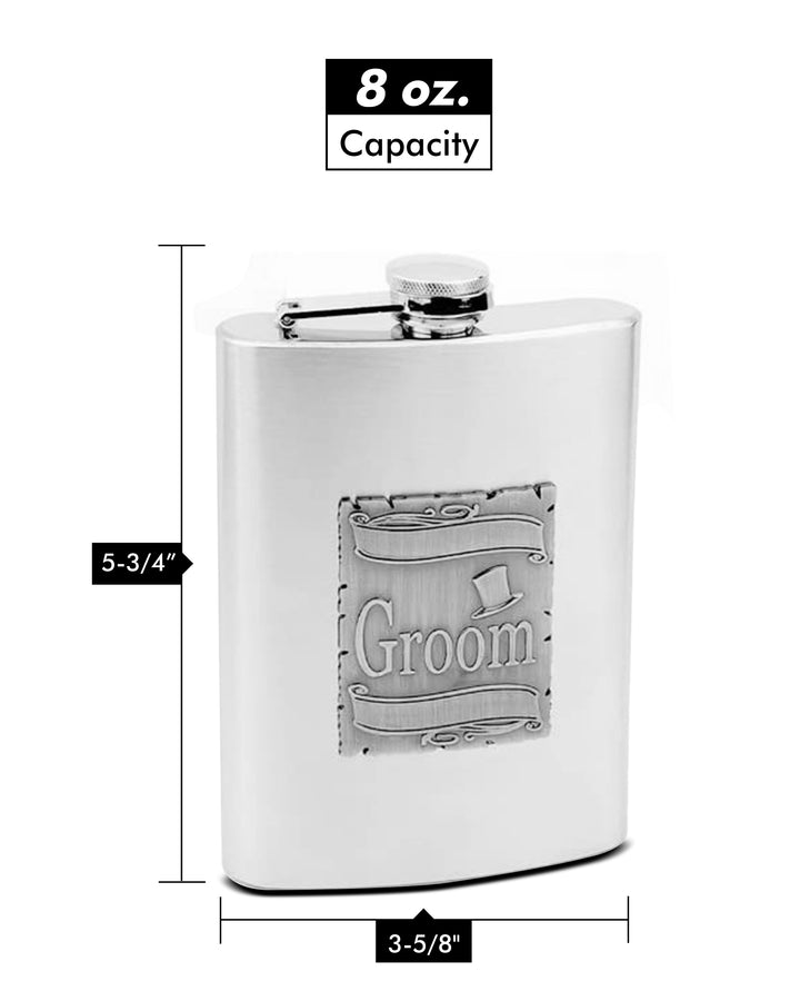 8oz Wedding Flask for Groom