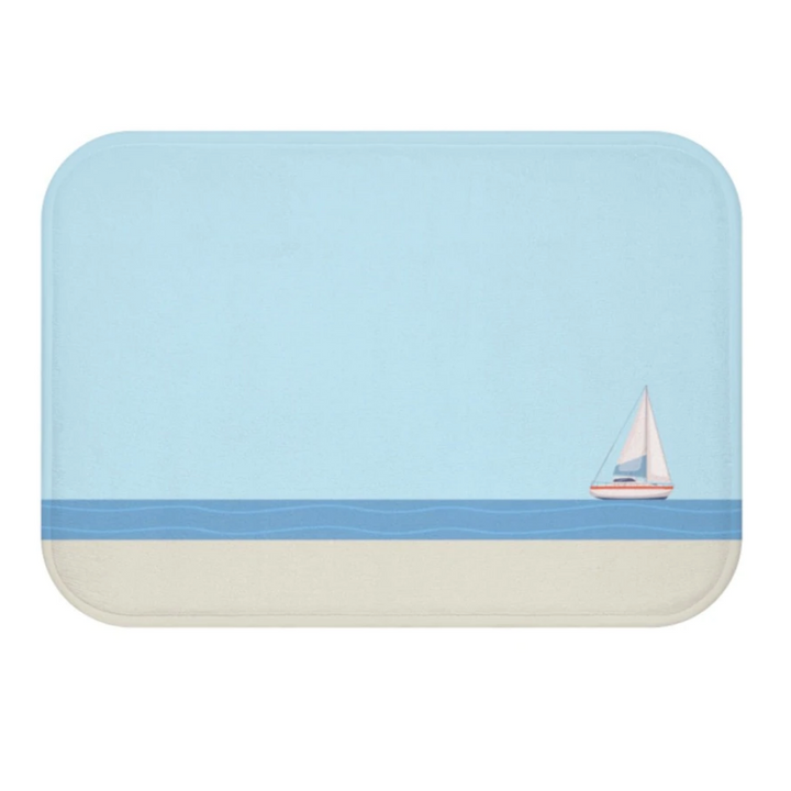 Sail Boat in the Ocean Bath Mat