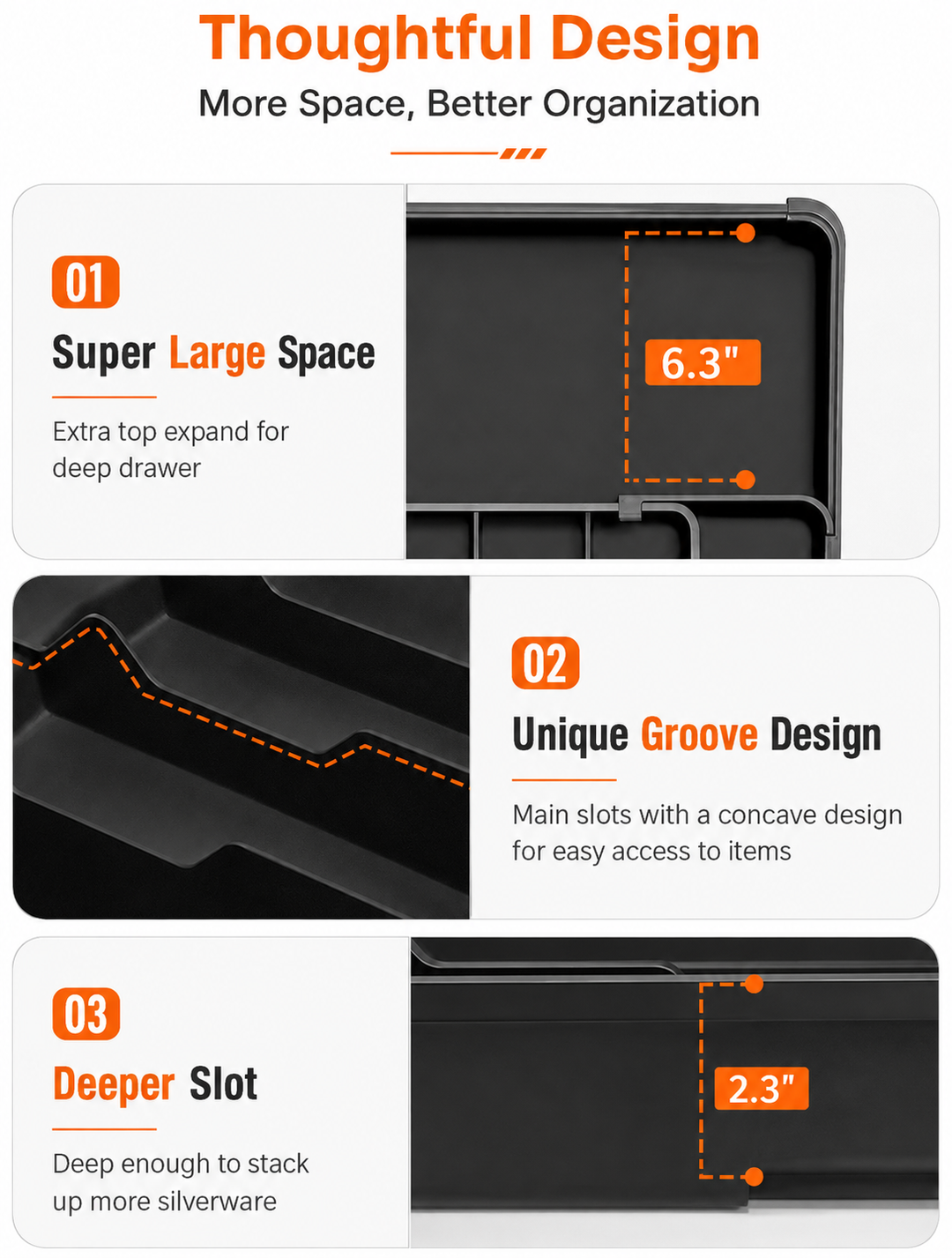 Super Large Space, Unique Groove Design, Deeper Slot