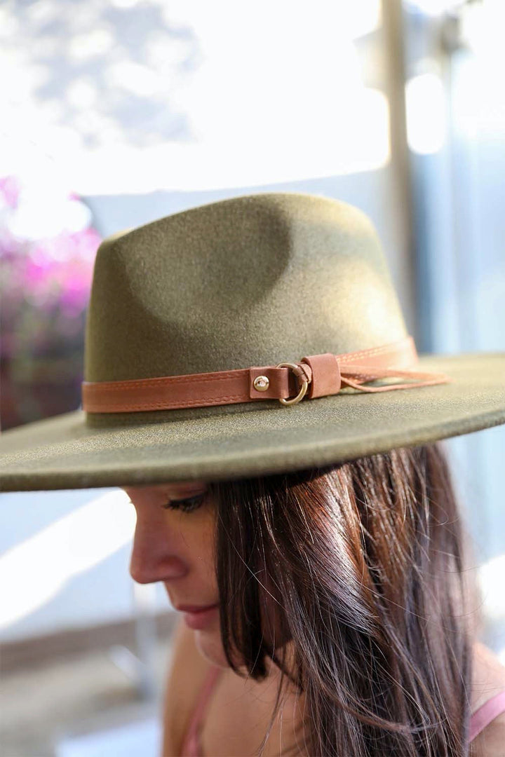 Flat Brim Buckle Hat