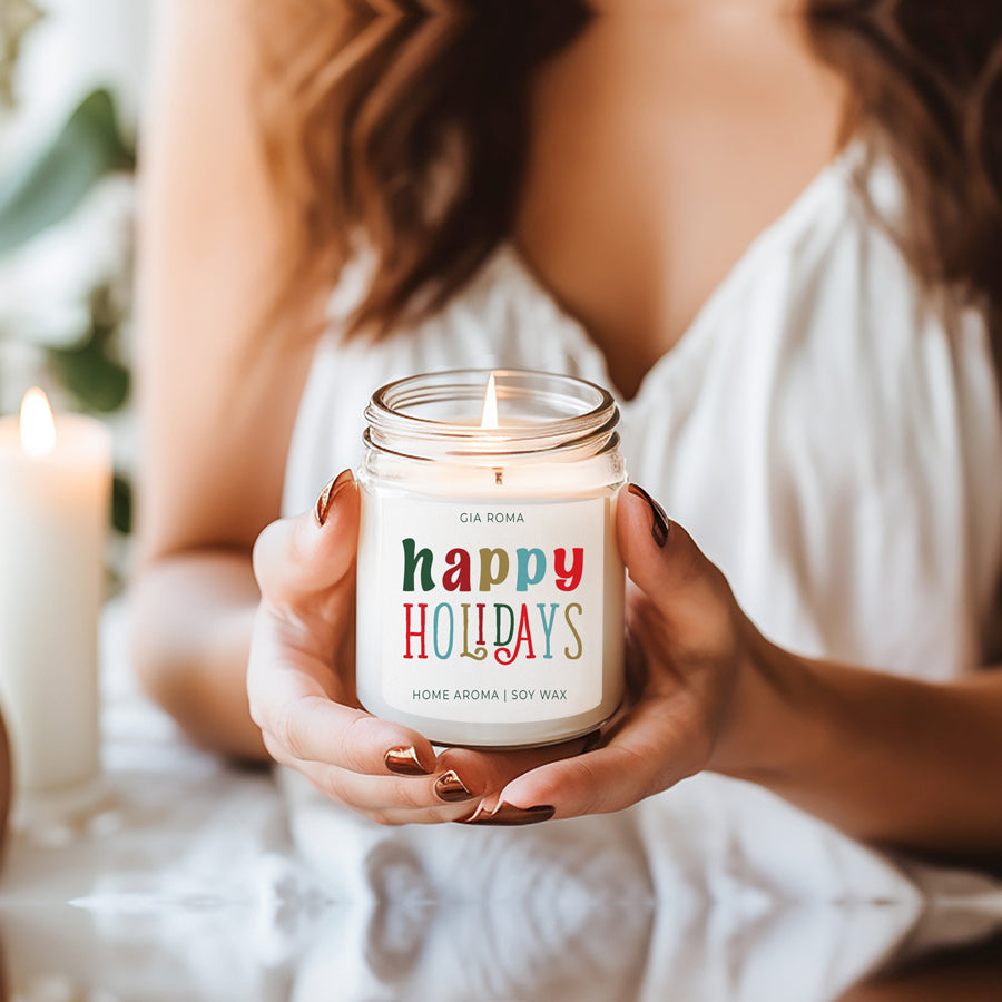 Happy Holiday Candle