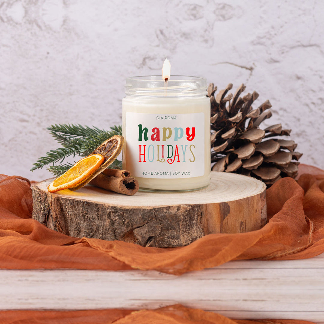 Happy Holiday Candle