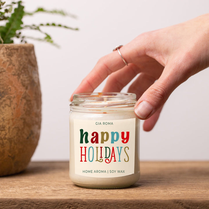 Happy Holiday Candle