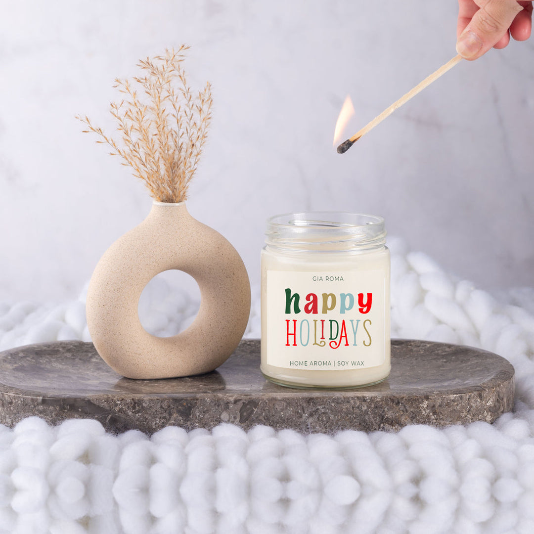 Happy Holiday Candle