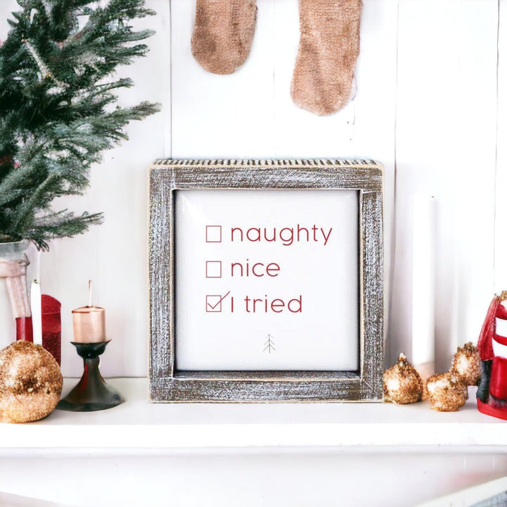 Naughty Nice 5" Sign