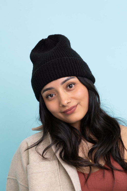 Rib Knit Cuffed Beanie