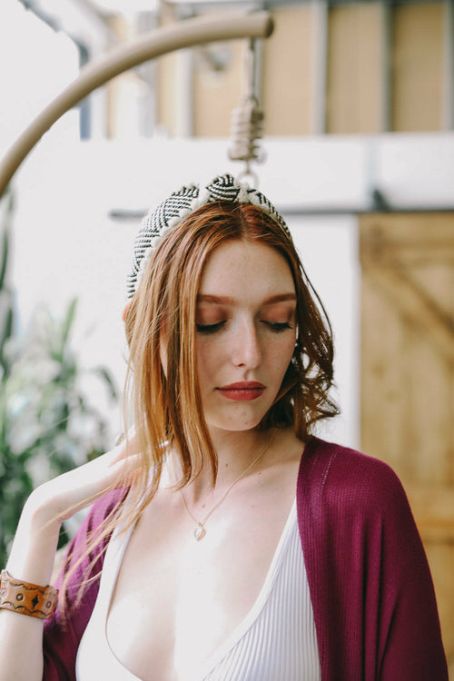 Top Knot Checker Crochet Headband